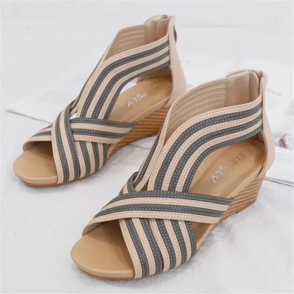 Elegant wedge sandals boho with bunion 5 cm heel